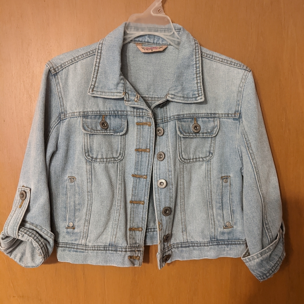 Highway cropped denim jacket (junior)